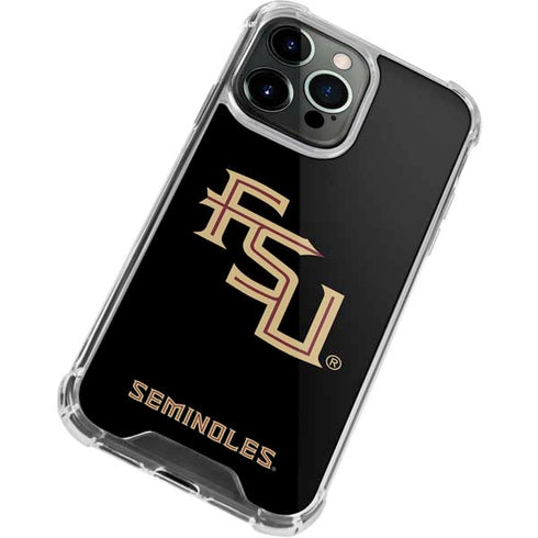 Florida State FSU Seminoles Black iPhone 15 Pro Clear Case